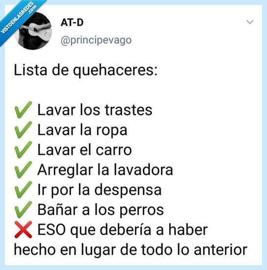 Deberes,lista,procrastinación,principevago