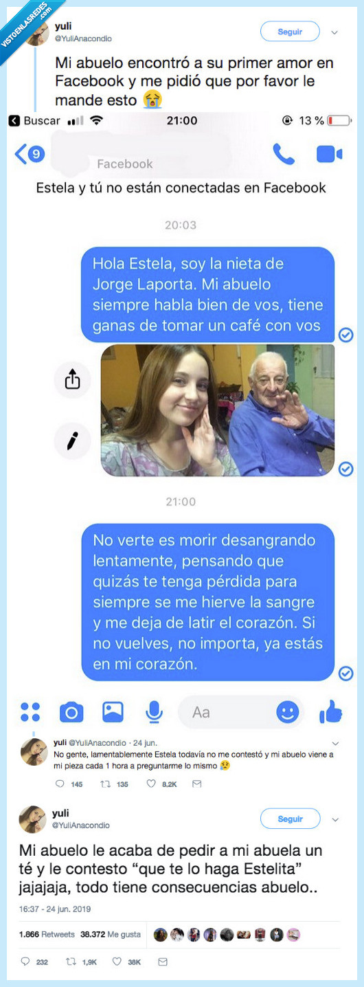 encontrar,amot,vida,abuelo,conversacion,facebook