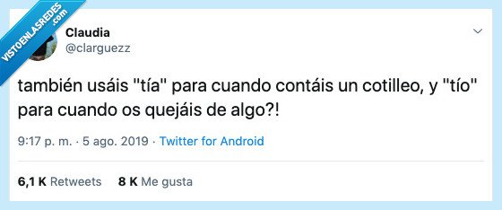 tia,cotilleo,quejar,algo