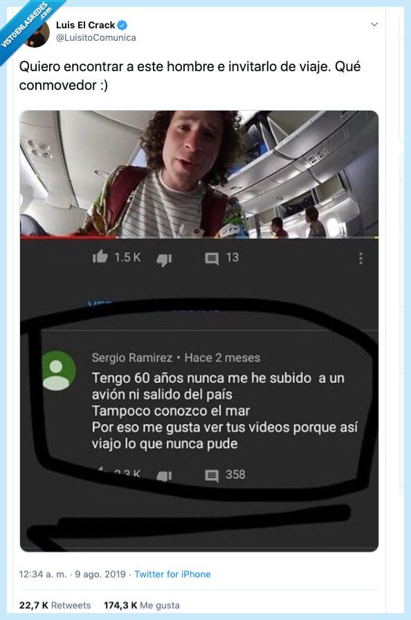 youtuber viajero,comentario,luisito comunica