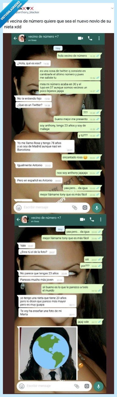 vecina de número,nieta,señora