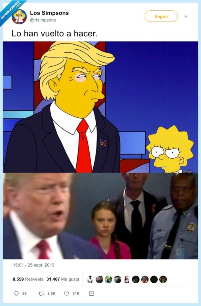 greta thunberg,los simpson,donald trump,lisa simpson