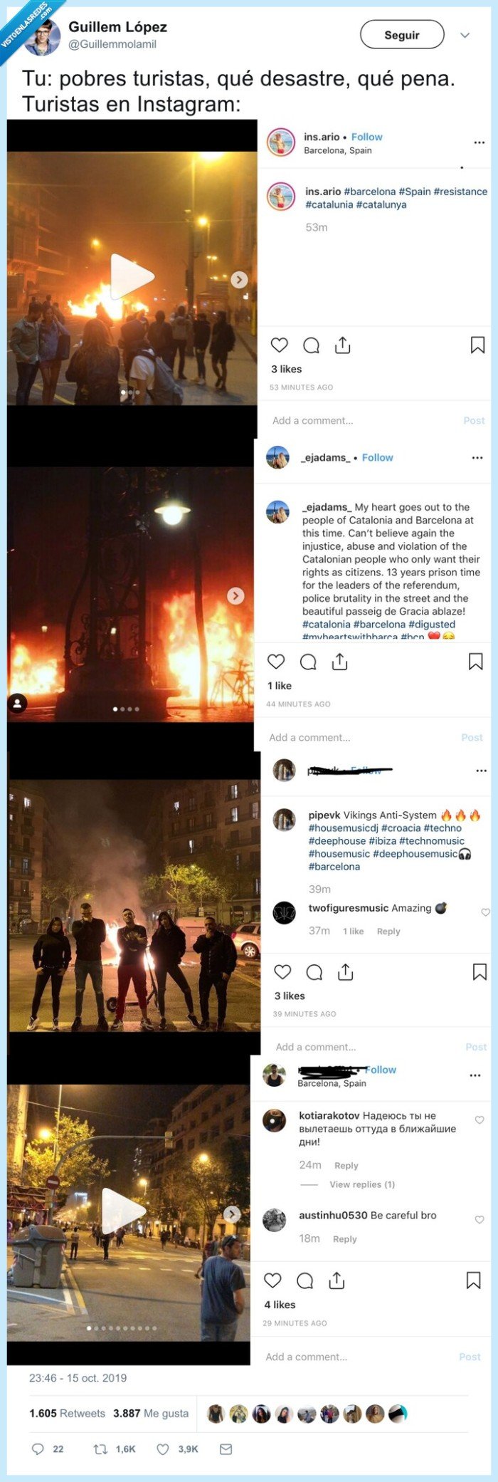 turistas,barcelona,disturbios