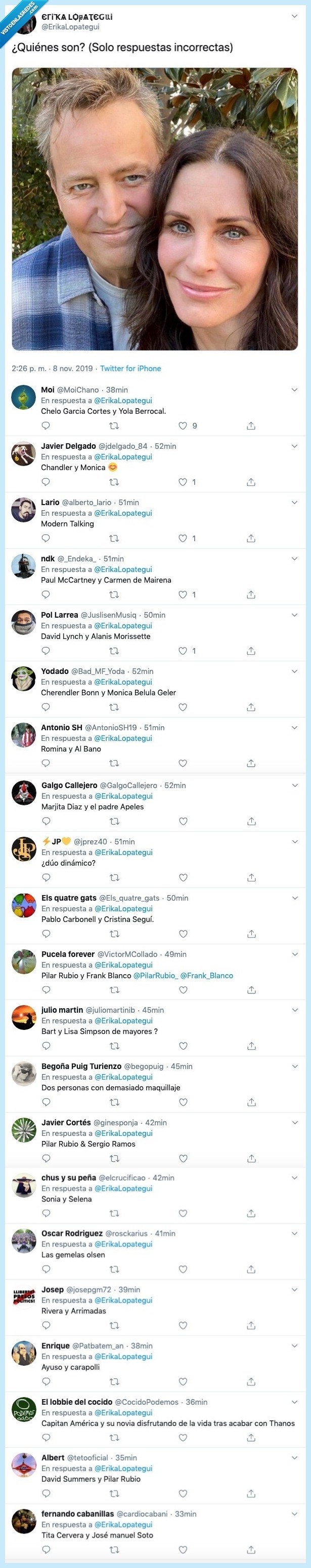 monica,chandler,respuestas,erroneas,incorrectas,mal,friends