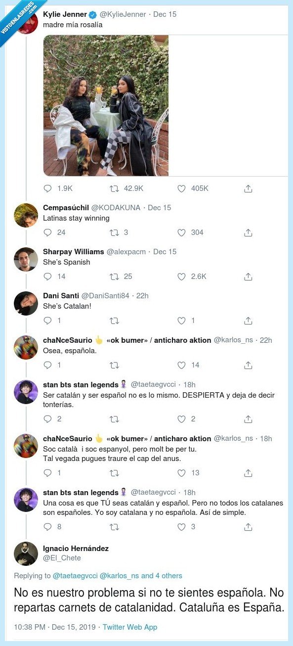 rosalia,catalan,españa,kylie jenner,lío