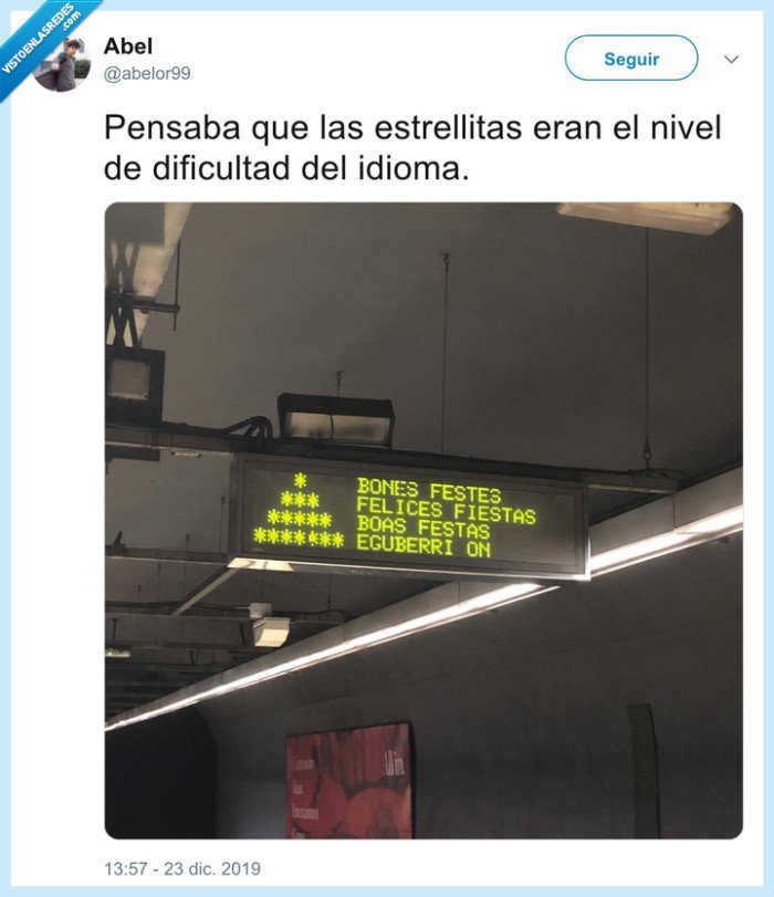 twitter,idiomas,euskera,nivel dios,niveles,metro,metro barcelona,meme,risa,gracia,fin de año,navidad