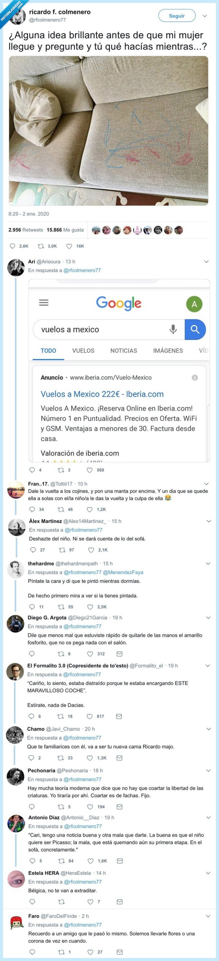 sofá,rallotes,colores,destrozar,padre,madre