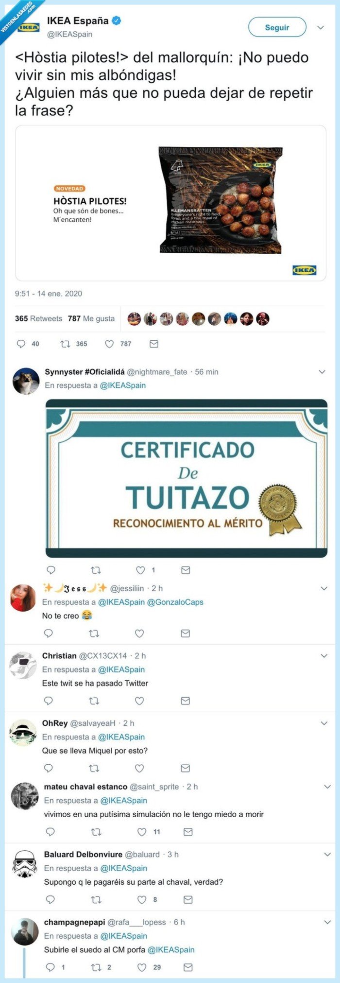 hostia pilotes,miquel montoro,ídolo,ikea,albondigas