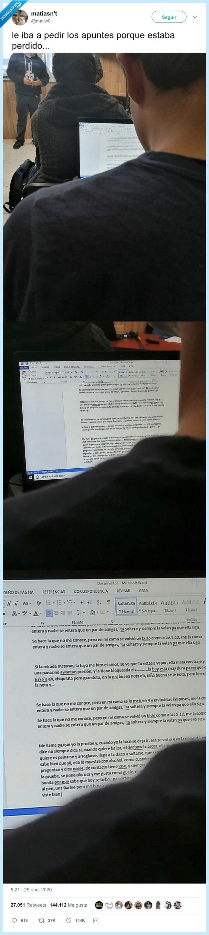 bad bunny,apuntes,ordenador,clase