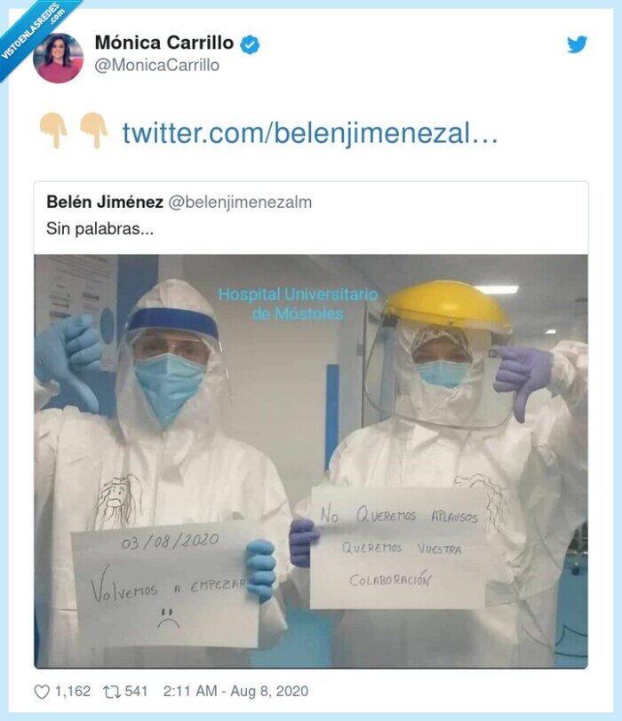 sanitarios,aplausos,colaboración