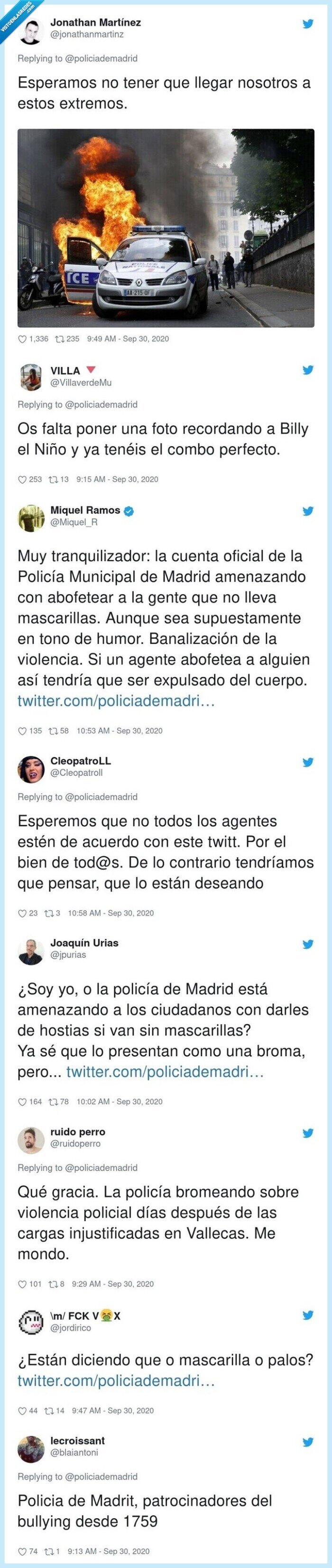 701754 - Twitter se echa encima de la Policía de Madrid por pasarse de graciosa con un tuit amenazador que han tenido que borrar