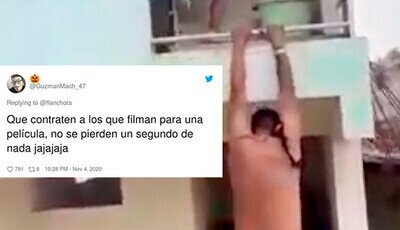 734925 - Graba como el amante de su vecina salta por el balcón tras la pillada del novio y empieza una persecución que podría ser la escena de una película de acción, por @flanchota