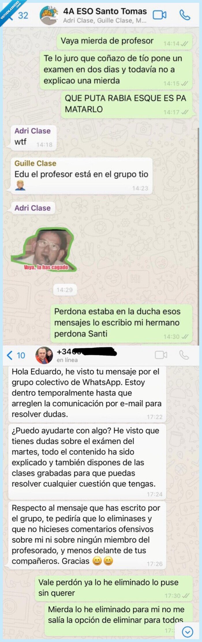 impresionante,soldado,cagada,profesor,whatsapp,clase