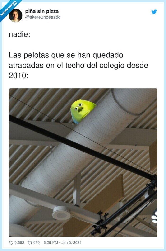 atrapadas,pelotas,colegio,nadie,techo