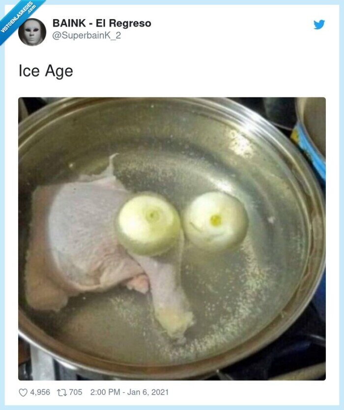 ice age,olla,pollo,cebollas