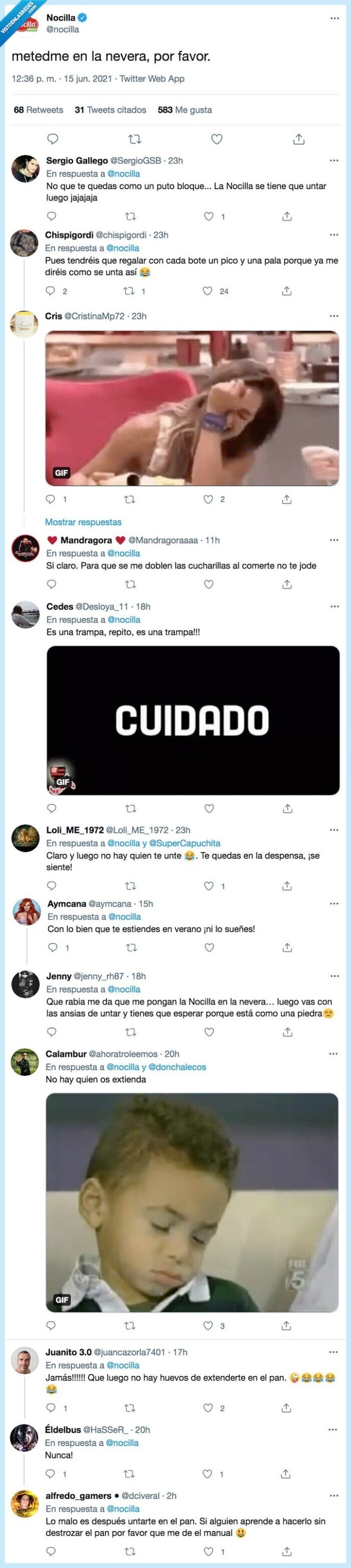 nocilla,dura,nevera,fría,verano