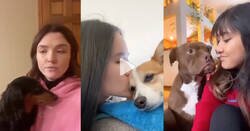 Enlace a Se graban dando un beso a sus perros y grabando su reacción, por @yisucrist