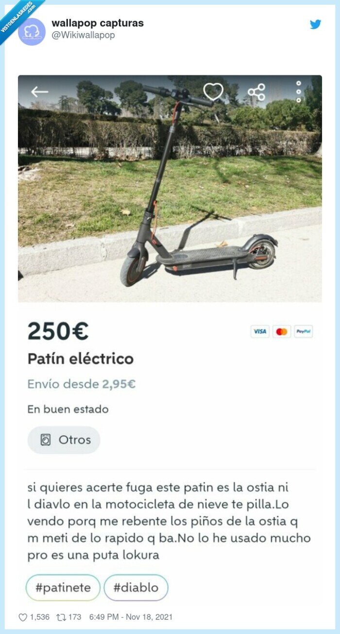 patinete,venta,sucio,cutre