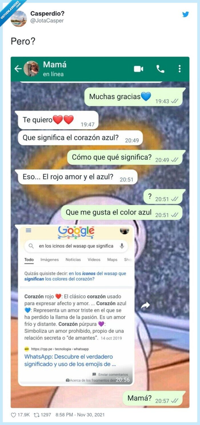 whatsapp,corazón,azul
