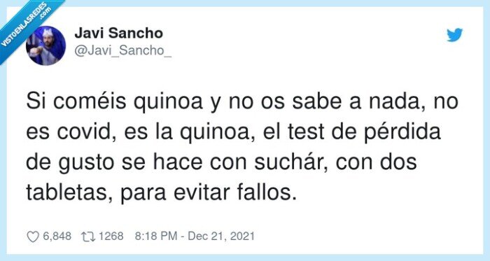 tabletas,pérdida,suchár,comer,quinoa,coronavirus,gusto