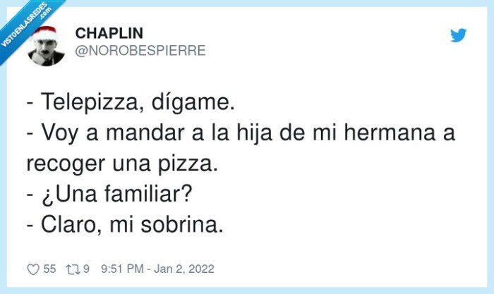 telepizza,familiar,hermana,recoger,sobrina