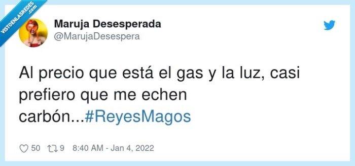reyes magos,preferir,carbón,precio,luz
