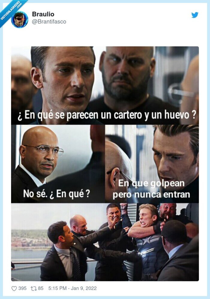 cartero,huevo,capitán américan,golpear,entrar