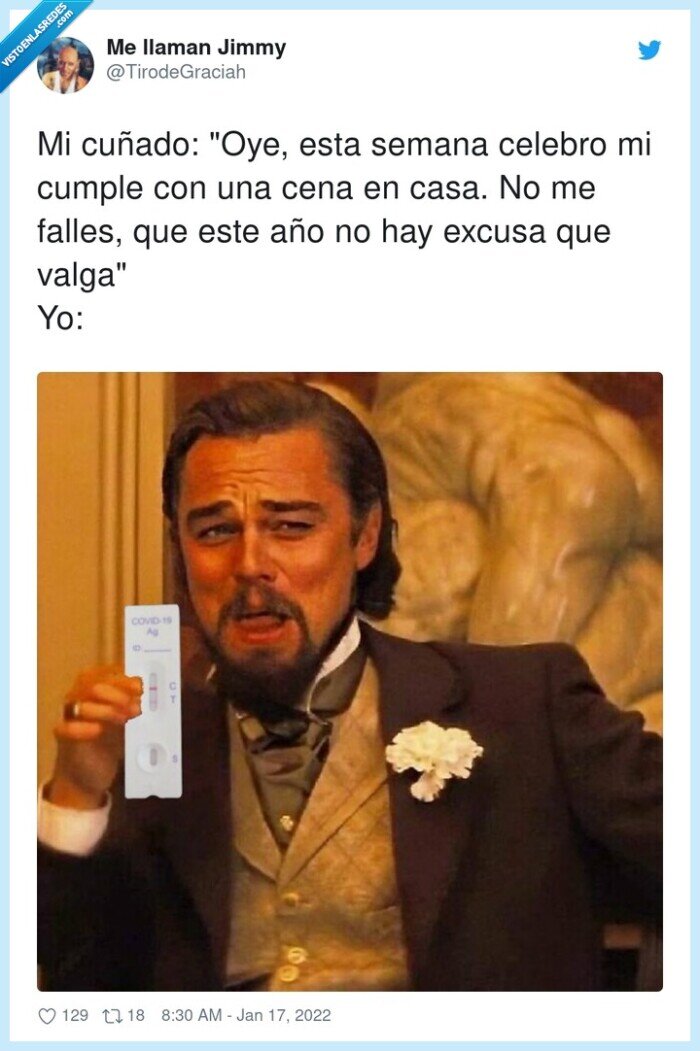 cuñado,fiesta,test,antígenos,excusa,cumple