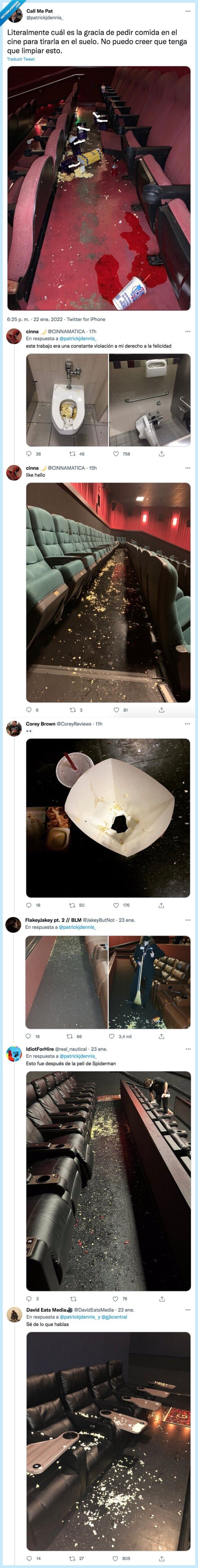 cine,palomitas,suelo,cerdos,sucio