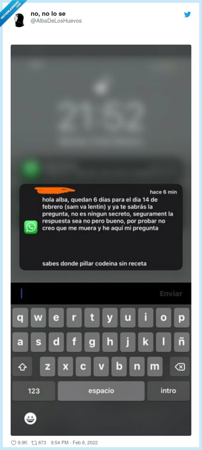 san valentin,pregunta,codeina,sin receta