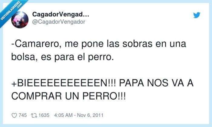 camarero,comprar,sobras,bolsa,perro