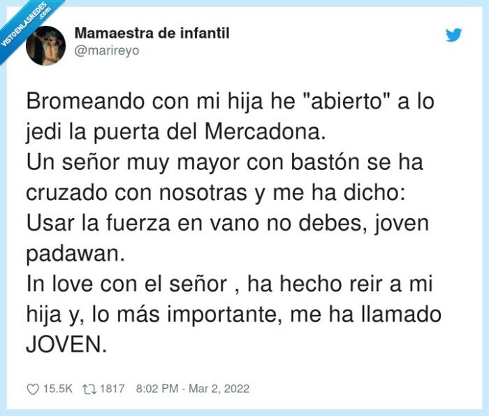 importante,señor,bromeando,mercadona,jedi,fuerza,padawan