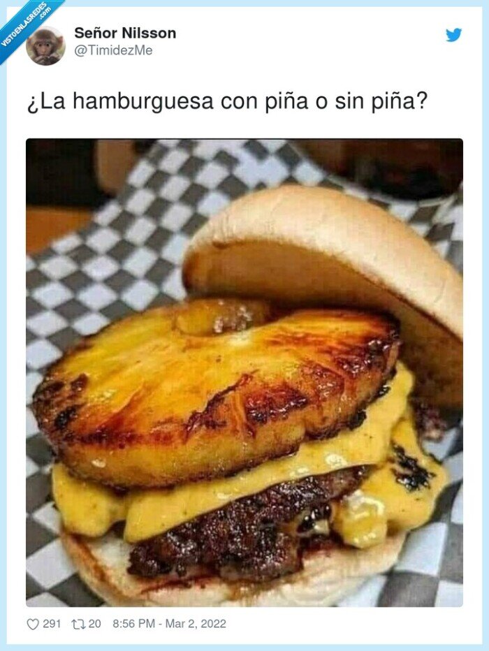 hamburguesa,piña