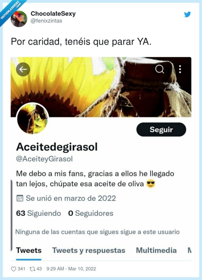 aceite de girasol,cuenta,wtf