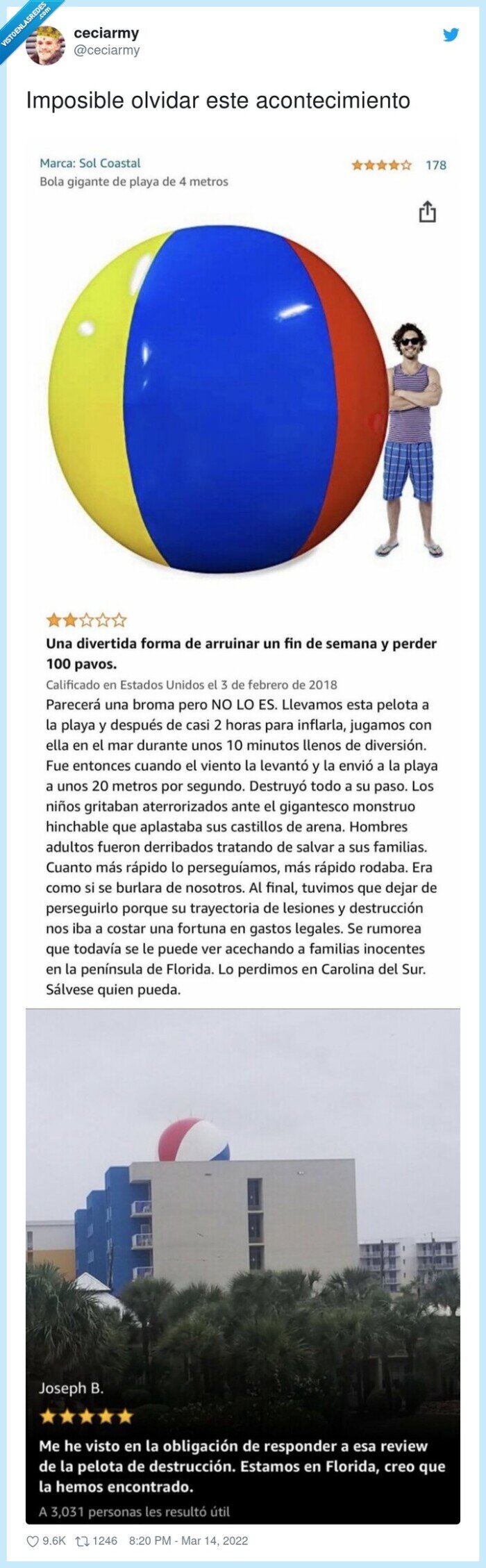 acontecimiento,imposible,olvidar,pelota,amazon,review