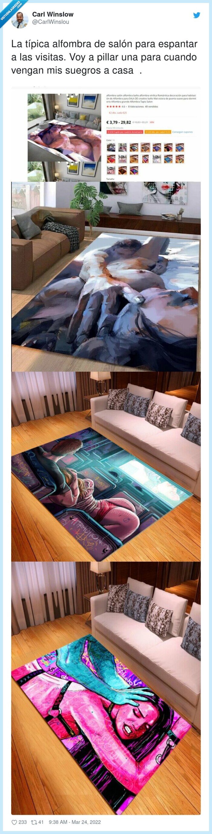 alfombra,espantar,suegros,visitas