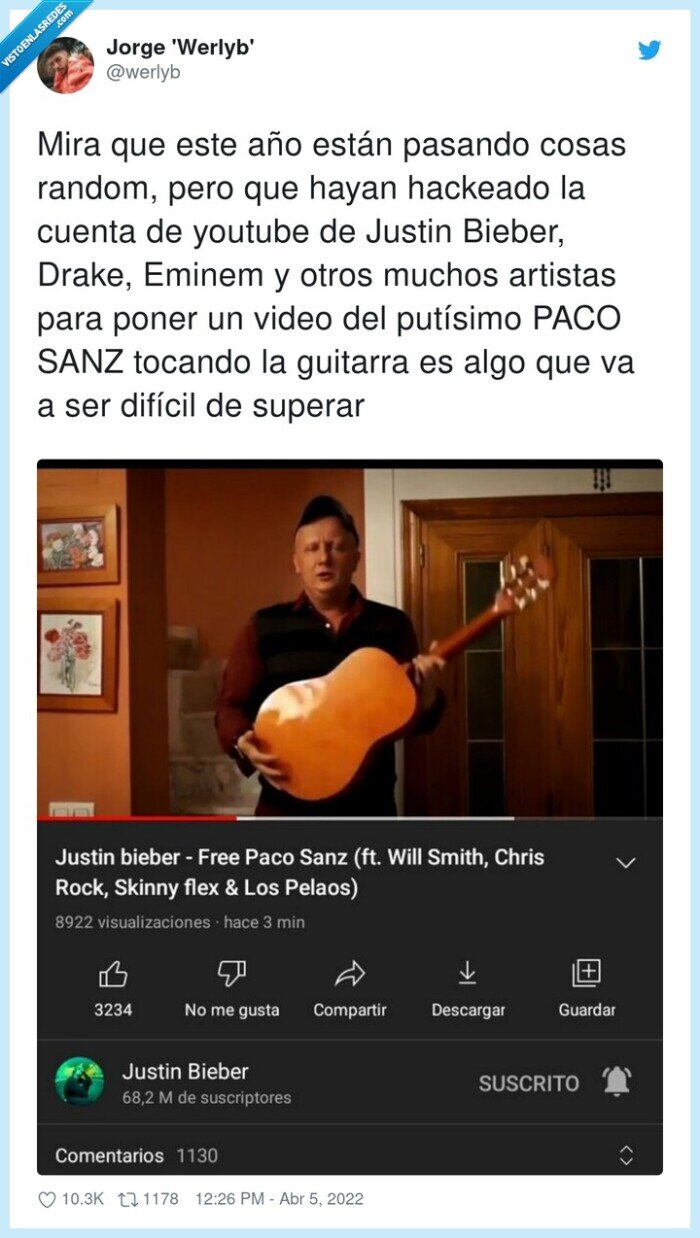 paco sanz,guitarra,artistas,hackeado,youtube,videos