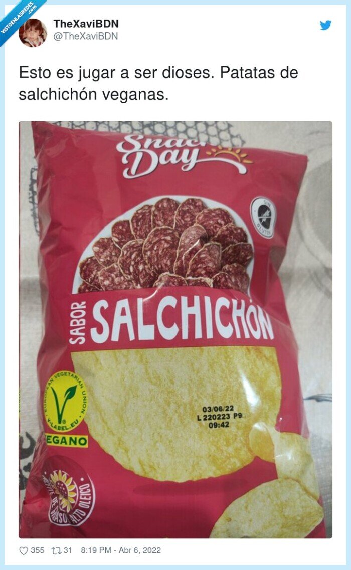 salchichón,patatas,veganas,dioses,jugar