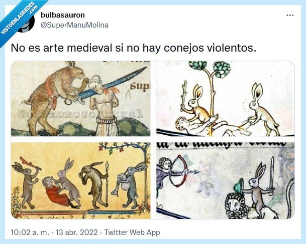 arte,medieval,conejo,violento