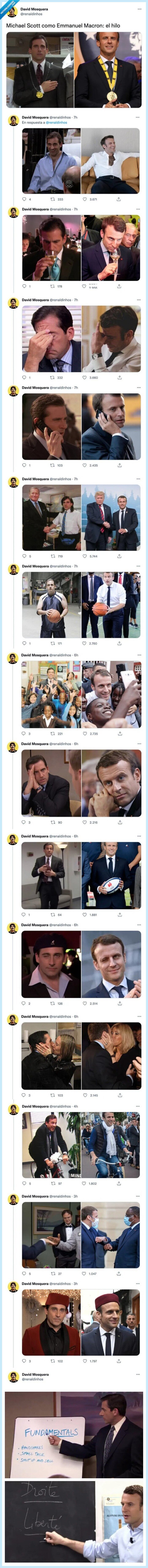michael scott,the office,parecidos razonables,macron