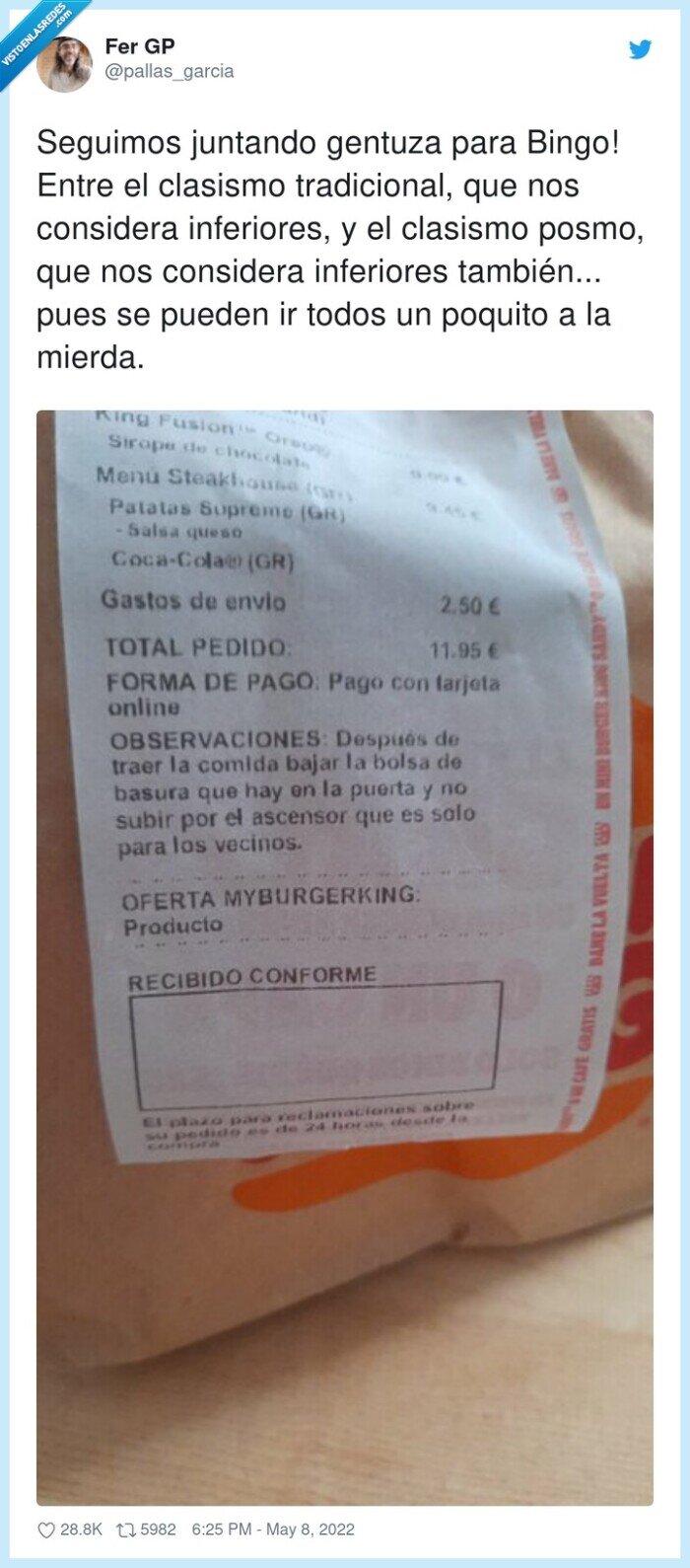 ticket,basura,recados,ascensor,repartidor,glovo