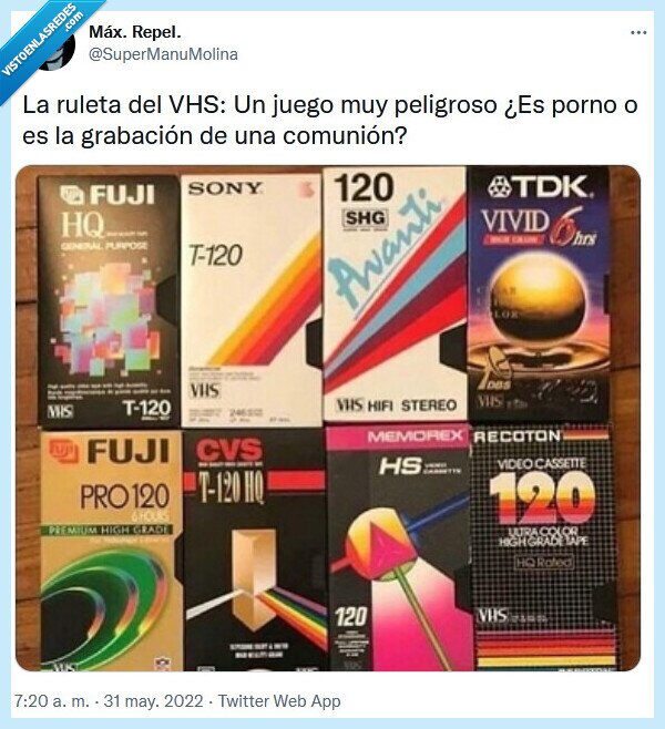 vhs,ruleta,comunión,grabación