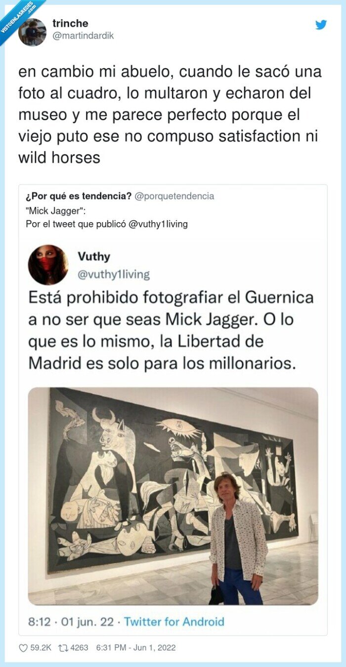 satisfaction,perfecto,multar,abuelo,mick jagger,guernica,cuadro