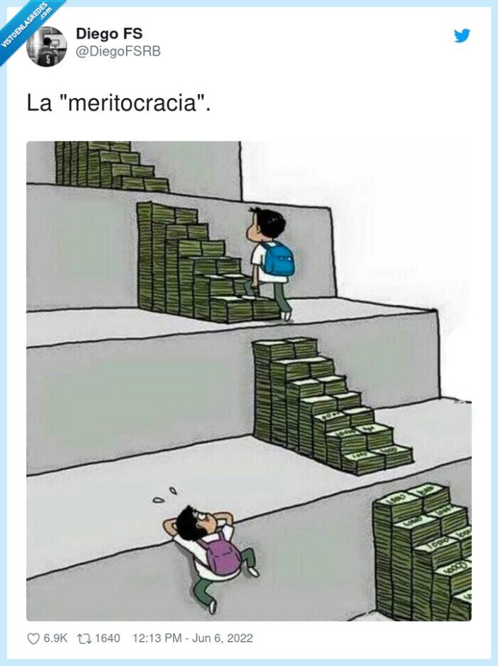meritocracia,escaleras,billetes,meritos