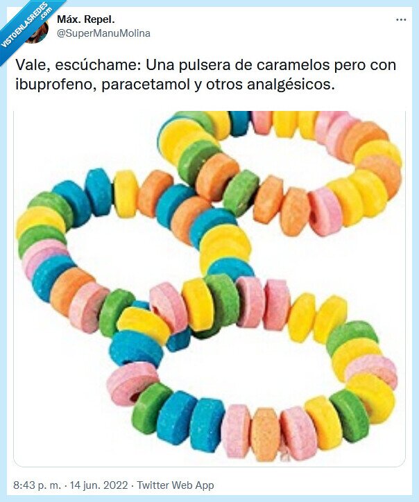 pulsera,caramelos,ibuprofeno