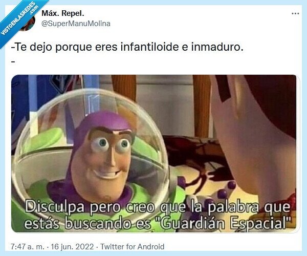 buzz lightyear,inmaduro,infantiloide,dejar,pareja