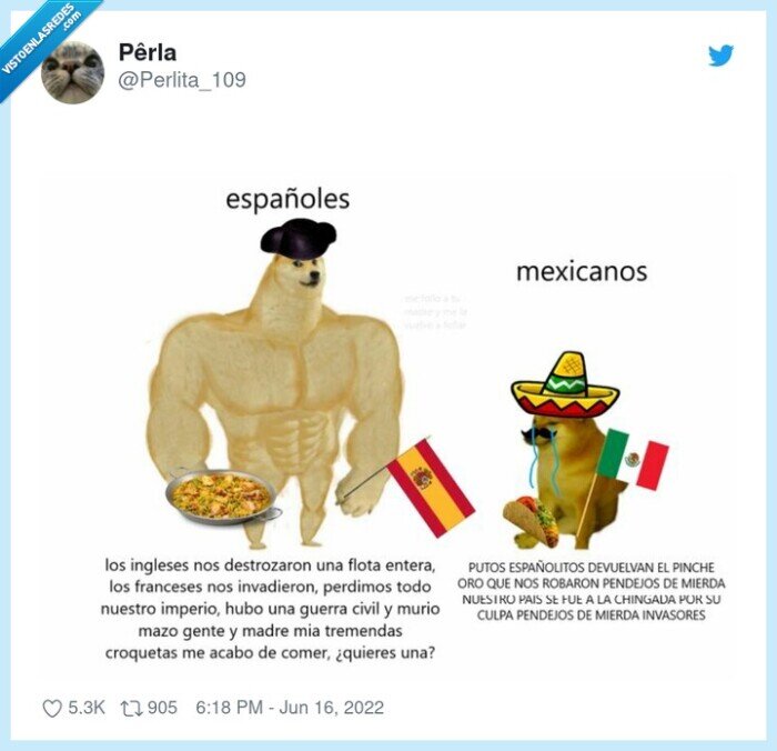 cheems,doge,españoles,mexicanos
