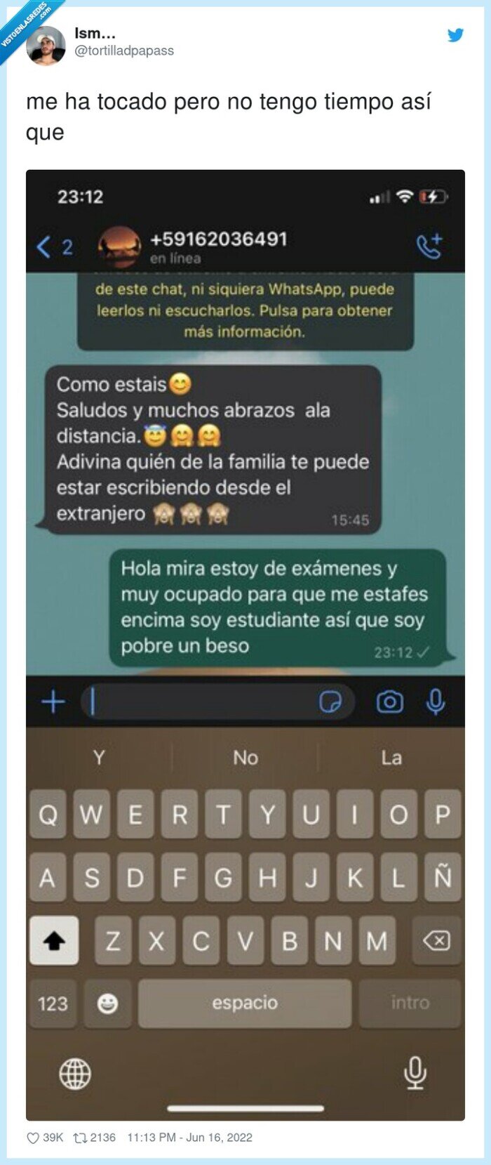 whatsapp,estafa,timo,estudiar,pobre