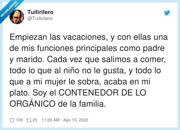vacaciones,principales,contenedor orgánico,funciones,padre,hijos,comida