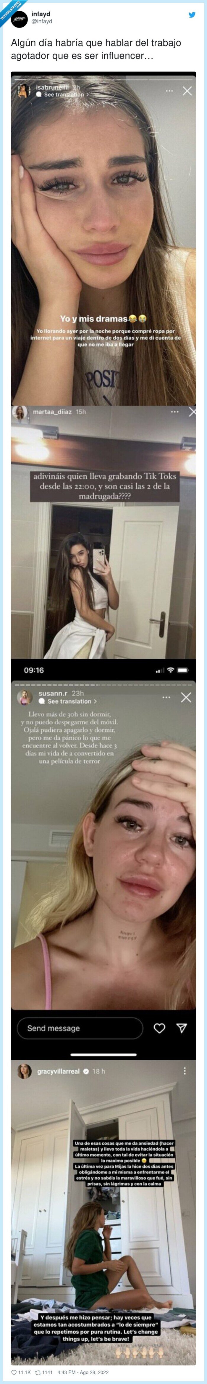 influencer,agotador,trabajo,mimimi,salud mental